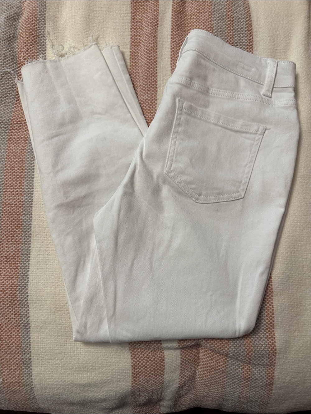 White Distressed Ankle Jeans